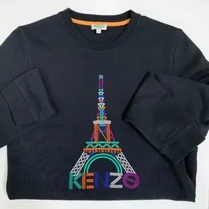 Kenzo Tops Kenzo Paris Eiffel Tower Sweatshirt Black Size M
